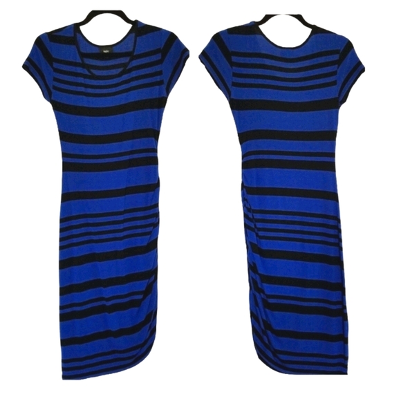 Mossimo Blue & Black Stripe Bodycon T-Shirt Dress - Picture 3 of 7